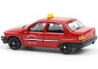 Red 1:64 Scale Diecast FAW Xiali TJ7100 Sedan Taxi Car Model