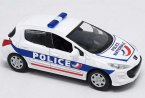 1:43 Scale NOREV White-Blue Police Diecast Peugeot 308 Model