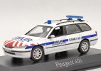 White 1:43 Scale NOREV Police Diecast Peugeot 406 Estate Model