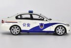 White 1:18 Scale Welly Police Theme Diecast BMW 330i Model