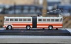 White-Orange 1:76 Diecast BeiJing SK561G Articulated Trolley Bus