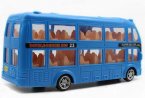 Large Scale Blue Kids Plastics Electric Double Decker Bus Toy