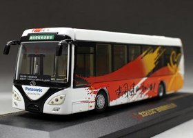 White-Orange 1:64 Scale Die-Cast 2008 BeiJing Olympic Bus Model