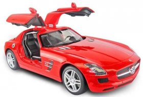 Kids 1:14 Scale Red / White R/C Mercedes-Benz SLS AMG Toy