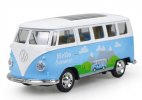 Blue 1:30 Scale Kids Hello Summer Diecast Volkswagen T1 Bus Toy