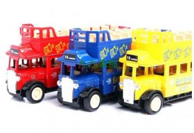 Mini Scale Kids Yellow / Red / Blue Double Decker Tour Bus