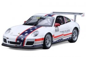 White / Yellow 1:18 Scale Welly Diecast Porsche 911 GT3 CUP