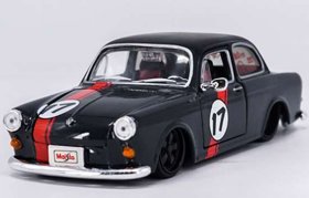 Black 1:24 Scale Maisto Diecast VW 1600 Notchback Model