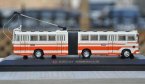 White-Orange 1:76 Diecast BeiJing SK561G Articulated Trolley Bus