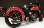 Large Scale Vintage Red-Black Tinplate Indian Motorcycle Model