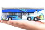 Kids Blue Happy Sea World Park Diecast Double Decker Bus Toy