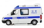 White-Blue 1:32 Diecast Mercedes-Benz Sprinter Police Van Toy