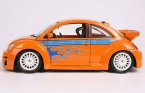 Purple / Orange Bburago 1:18 Diecast VW New Beetle Model