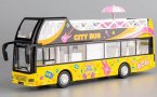 Yellow Music World Diecast Double Decker Sightseeing Bus Toy