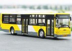 1:50 Scale White-Red Diecast Daewoo Shanghai City Bus Model