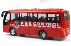 Large Scale Kids Red Plastic Fire Engine Coach Bus Toy