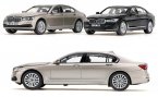 1:43 Scale Silver / Black / Blue Diecast BMW 7 Series Model