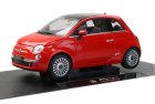 Red 1:18 Scale Welly Diecast 2007 Fiat 500 Model