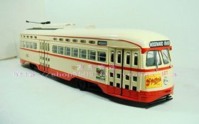 White-Red 1:50 Scale Corgi Die-Cast Tram Model