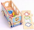 Kids Wooden Digital Big Educational Bus Toy