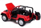 1:32 Scale Red / White / Yellow Kids Diecast Jeep Wrangler Toy