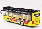 Yellow / White / Red / Blue Kids Die-Cast Double Decker Bus Toy