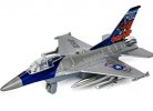 Silver / Red / Yellow Kids Die-Cast F-16C Falcon Fighter Toy