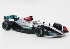 Silver 1:43 Scale Diecast 2022 Mercedes-AMG F1 W13 Model