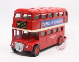 Pull-Back Function Kids Red Die-Cast London Double-decker Bus