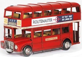 Red 12 Inch NO.137 Routemaster London Double Decker Bus Model