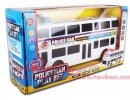 Kids White Police Theme Electric Double-deck Bus Toy