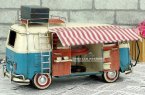 Blue / Red Medium Scale Vintage VW Motor Homes Bus Model