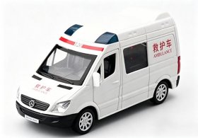 1:53 White-Red Ambulance Diecast Mercedes-Benz Sprinter Toy
