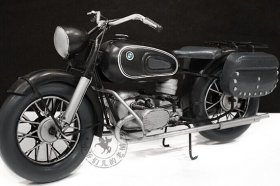 Handmade Black Medium Scale Tinplate 1960 BMW R60 Model