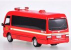 1:64 Scale Fire Dept Red Diecast Toyota Coaster Coach Bus Model