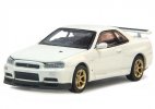 1:64 White / Blue / Green Diecast Nissan Skyline GT-R R34 Model