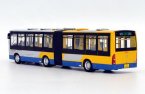 Yellow-Sliver 1:64 Scale Diecast Jinghua Articulated Bus Model