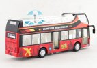 Red World Travel Kids Diecast Double Decker Sightseeing Bus Toy