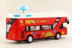 Blue / Yellow / Red Kids Diecast Double Decker Bus Toy