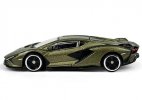 1:64 Scale Green Bburago Diecast Lamborghini Sian FKP 37 Model