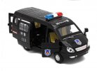 Kids Black Pull-Back Function Die-Cast Police Van Bus Toy