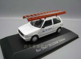 White 1:43 Scale IXO Diecast Fiat Uno Telemar Telefoina Model