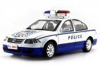 1:18 Scale Blue-White Police Diecast 2004 VW Bora Model