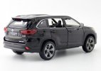 1:32 Scale Kids Black / White Diecast Toyota Highlander SUV Toy