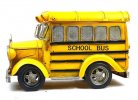 Pure Handmade Tinplate Made Yellow 1960s U.S. School Bus Model