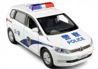 1:32 Scale White / Black Police Kids Diecast VW Touran MPV Toy