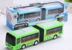 Kids Green / Blue Plastics Electric Articulated City Bus Toy