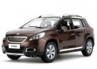 Red / White / Brown 1:18 Scale Diecast Peugeot 2008 SUV Model