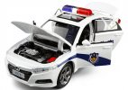 Kids 1:32 Scale White Diecast Honda Accord Police Car Toy