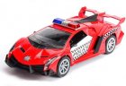 Police 1:32 Black / Blue / Red Diecast Lamborghini Veneno Toy